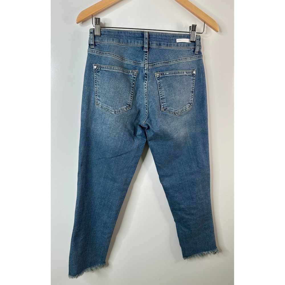 Pilcro Hyphen Pearl Mid-Rise Relaxed Boyfriend Jeans 25 Petite Embellished Crop - Picture 11 of 16